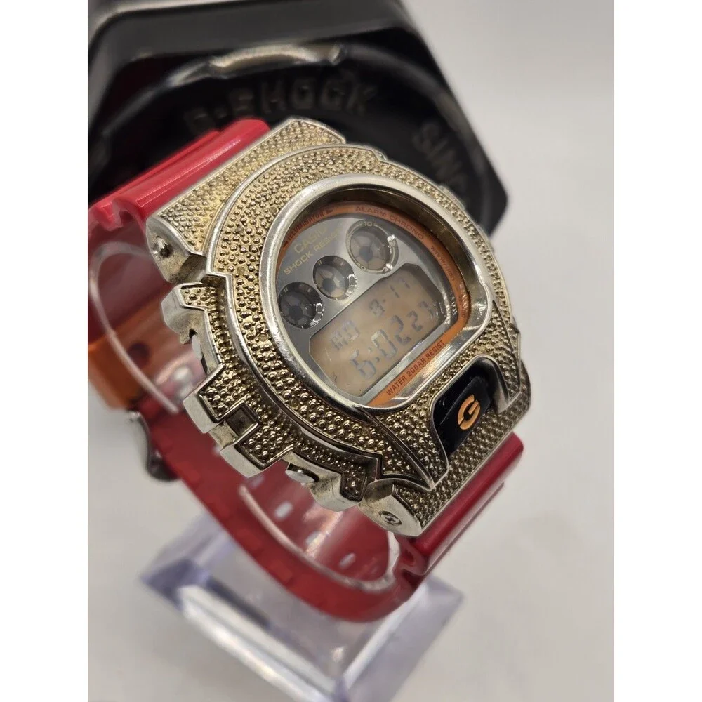 Customized Casio G-Shock DW6900 Gold Tone Metal Bezel. Tin. New Battery.